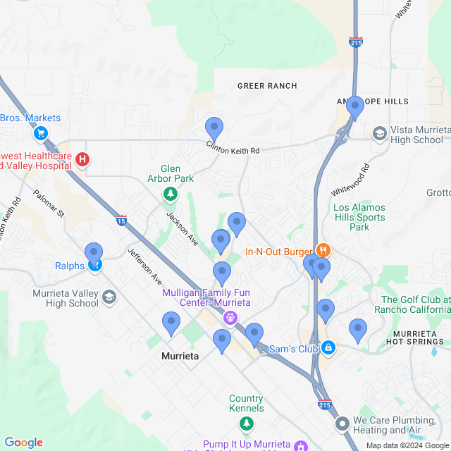 Map of veterinarians in Murrieta, CA