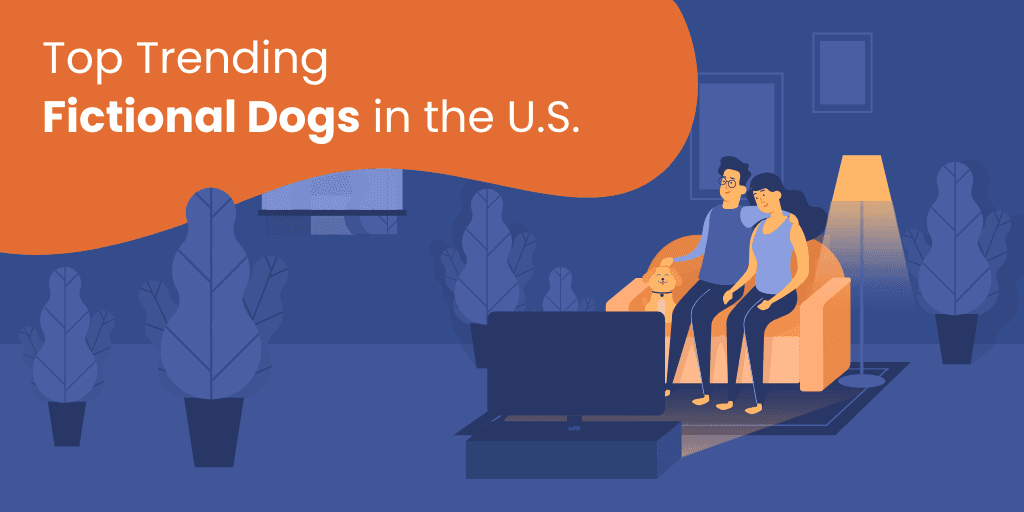 A header image for a blog about fictional dog popularity